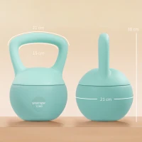SPORTNOW Pesa Rusa 12 kg Kettlebell Relleno de Arena Metálica Mango Antideslizante para Entreno en Casa 21x21x30 cm Verde(m-3)