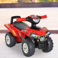 HOMCOM Quad Correpasillos Infantil Coche sin Pedales para Bebé Juguete Andador Estilo Carrera con Bocina Música Luces 60x38x42cm(m-10)