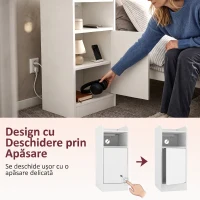 HOMCOM Set 2 Noptiere pentru Dormitor cu Dulap și Raft Deschis, Alb(m-7)
