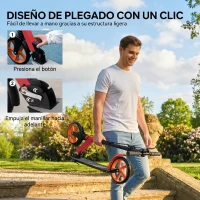 HOMCOM Patinete Plegable para Adultos y Niños de +14 Años Scooter con Manillar Ajustable 91,5x36,5x91-104 cm Rojo(m-5)