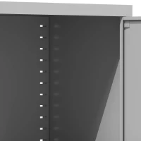 Vinsetto Armoire de Bureau Métallique, 80 x 40 x 92,5 cm, Meuble de Rangement en Acier avec Serrure, Étagère Réglable, Gris(m-10)