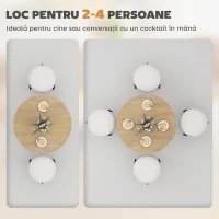 HOMCOM,Masă de Dining,Stil Industrial,PAL, oțel,80cm x 80cm x 75cm,Stejar(m-4)