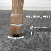 HOMCOM Esszimmerstühle 2er Set Küchenstuhl mit Rückenlehne, Linenoptik, Sessel Polsterstuhl, Stühle, Wohnzimmerstuhl mit Holzbeine für Esstisch, Grau+Natur(m-6)