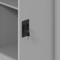 Vinsetto Armoire de Bureau Métallique, 80 x 40 x 92,5 cm, Meuble de Rangement en Acier avec Serrure, Étagère Réglable, Gris(m-9)