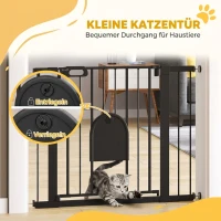 PawHut Bramka ochronna Drzwiowa bramka ochronna dla schodów Bramka dla psa Bariera ochronna dla zwierząt Stal(m-6)