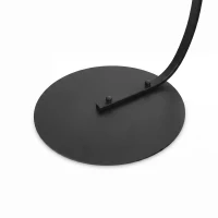HOMCOM Staande lamp, gebogen staande lamp met stoffen kap, vloerlamp met ronde voet, metaal, 105L x 47B x 190H cm, Zwart(m-7)
