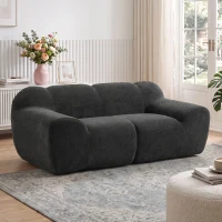HOMCOM Sofá 2 Lugares em Chenille Sem Estrutura, Assento Amplo, Apoios de Braço Largos, 174x91x61cm, Cinza Escuro(m-2)