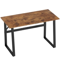 HOMCOM Schreibtisch Computertisch mit Stahlrahmen Bürotisch PC Tisch 120x60x76cm Rustikal-Braun+Schwarz