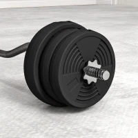 SPORTNOW Langhantel Set 25kg Rutschfeste Curlstange mit 6 Gewichten, PVC-Beschichtung, Hantelstange aus Stahl(m-5)