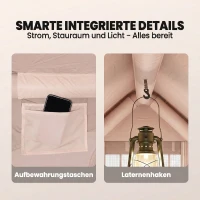 Outsunny Aufblasbares Zelt 5-8 Personen Schneller Aufbau 5000 mm Wasserdicht & Winddicht mit Luftpumpe Kaminöffnung Dachfenster(m-8)