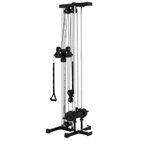 SPORTNOW Máquina Polea Alta y Baja de Pared de Doble Polea Ajustable en 15 Posiciones Multifunción Lat Pulldown para Gimnasio(m-11)