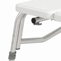 HOMCOM Banc de Transfert Baignoire, Hauteur Réglable à 10 Niveaux, Large Assise, Dossier, Accoudoir, 86x60x89-101cm, Blanc(m-13)