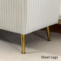 HOMCOM Banco con almacenamiento, banco tapizado con aspecto aterciopelado, patas de acero doradas, banco para cama para salón(m-4)