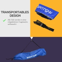 SPORTNOW Badmintonnet, verstelbaar in hoogte, opvouwbaar, met draagtas, 3,10m, Zwart/Blauw(m-5)