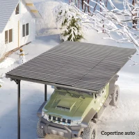 Outsunny Set 12 Panouri pentru Căsuță de Grădină din Oțel, Gri(m-7)