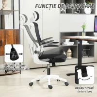 Vinsetto, Scaun de Birou, Reglabil și Reclinabil, Material textil din plasă, 60x59x114-122 cm, Negru(m-5)