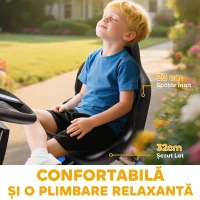 AIYAPLAY Kart cu pedale pentru copii 3-6 ani, max. 50 kg, cu suport pentru pahar și roți EVA antiderapante, albastru(m-7)