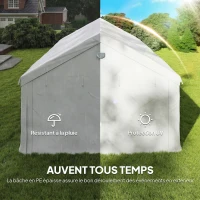 Outsunny Tente de Réception Barnum Structure Acier Galvanisé Barres de Renfort 4 Parois Latérales Fenêtres UPF 30+ 4x6m Blanc(m-6)