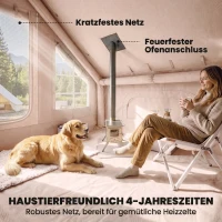 Outsunny Aufblasbares Zelt 5-8 Personen Schneller Aufbau 5000 mm Wasserdicht & Winddicht mit Luftpumpe Kaminöffnung Dachfenster(m-7)