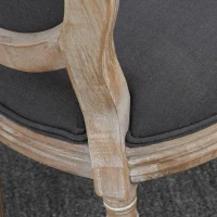 HOMCOM Esszimmerstühle 2er Set Küchenstuhl mit Rückenlehne, Linenoptik, Sessel Polsterstuhl, Stühle, Wohnzimmerstuhl mit Holzbeine für Esstisch, Grau+Natur(m-7)