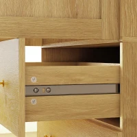 HOMCOM Armario de Dormitorio con Espejo 2 Puertas 2 Cajones y Barra para Colgar 80x50x180 cm Roble(m-8)