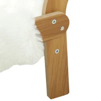 PawHut Canapé pour Chien Chat Lit Surélevé en Bois, Coussin Amovible en Peluche, Pieds Antidérapants, 70 x 47 x 30 cm, Blanc(m-13)