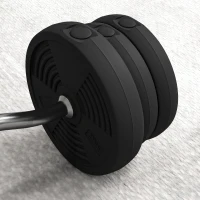 SPORTNOW Langhantel Set 25kg Rutschfeste Curlstange mit 6 Gewichten, PVC-Beschichtung, Hantelstange aus Stahl(m-4)