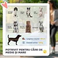 PawHut Cărucior pliabil pentru câini cu intrări cu fermoar și ferestre din plasă, 112x65x100 cm, roșu și negru(m-4)