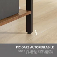 HOMCOM Bibliotecă cu 5 Rafturi, Compartimente Deschise, 77 x 30 x 157,5 cm, Maro Rustic și Negru(m-6)