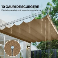 Outsunny Acoperiș de Schimb pentru Pergolă cu 10 Orificii de Drenaj,  Permeabil, 4x3 m, Bej(m-6)