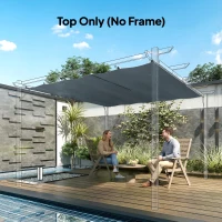 Outsunny Copertină pentru Pergolă cu 10 Orificii de Drenaj, Tavan de Rezervă în Poliester Respirabil, Doar Acoperire, 288x298 cm, UV30+, pentru Pergola Grădină 3x3m, Gri Închis(m-10)