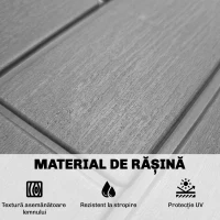 Outsunny Ladă de Grădină 227,4L cu Capac, Încuietoare, Protecție UV, 106,5x43x54,5 cm, Efect Lemn Gri(m-5)