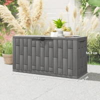 Outsunny Ladă de Grădină 227,4L cu Capac, Încuietoare, Protecție UV, 106,5x43x54,5 cm, Efect Lemn Gri(m-3)