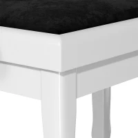 HOMCOM Banc de Piano, Tabouret Piano Réglable en Hauteur 45-56 cm, Banc de Clavier, Siège Rembourré en Velours, Blanc(m-9)