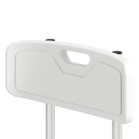 HOMCOM Banco de Transferencia para Bañera Altura Ajustable en 10 Niveles Asiento Amplio Respaldo y Reposabrazos 86x60x89-101 cm Blanco(m-8)