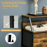 HOMCOM Opbergkast met Stoffen Laden, MDF Planken, Stalen Frame, Rustiek Bruin(m-7)