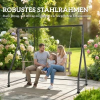Outsunny Schommelstandaard veelzijdig zwaarbelast schommelframe voor twee-/driezits of hangmand Zwart(m-4)