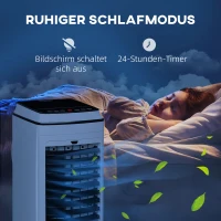 HOMCOM Ventilator, Luchtkoeler en Klimaatunit, 3 Modi, Afstandsbediening, Timer, Op Wielen, Wit(m-9)