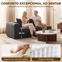 HOMCOM Sofá de 2 Lugares em Chenille com 2 Almofadas Assento com Molas sem Montagem 171,5x91,5x83 cm Cinza Escuro(m-4)