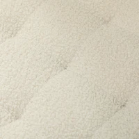 HOMCOM Ronde Kruk met Opbergruimte, Deksel en Houten Poten, Voetenbankje voor Woonkamer, Hal, Slaapkamer, Crèmewit(m-8)