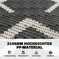 Outsunny Outdoor Teppich robuster Wetterfest Outdoorteppich, Carpet mit Boho-Style, Outdoor-Teppich für Wohnzimmer Balkon(m-4)