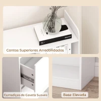 HOMCOM Estante para Livros Alta e Estreita com Painel Perfurado 2 Gavetas e 8 Compartimentos 120x30x200 cm Branco(m-6)