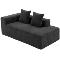HOMCOM Sofá de 2 Lugares em Chenille com 2 Almofadas, Assento com Molas, Sem Montagem, 171,5x91,5x83 cm, Cinzento Escuro