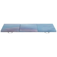 HOMCOM Colchoneta Gimnasia Plegable de Grosor 5 cm con Asas de Transporte para Yoga Aeróbic 180x60x5 cm Azul Degradado(m-1)