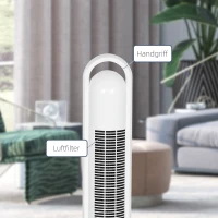 HOMCOM Torenventilator met Klimaatbeheersing, Timer, Afstandsbediening, Drie Modi, LCD-Display, Wit(m-8)