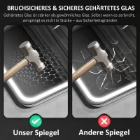 HOMCOM Badkamerspiegel met LED-verlichting, Anti-condensfunctie, Instelbare Kleuren (3 opties), 70 x 90 cm, Zilver(m-8)