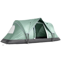 Outsunny Tenda da Campeggio 5 Posti Idrorepellente con Protezione UV, Pali in Fibra di Vetro, 4.55x2.2x1.8 m, Verde