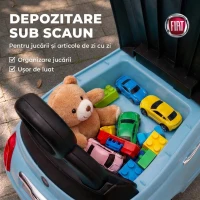 AIYAPLAY Mașinuță de Împins pentru Copii cu Licență Fiat, Muzică, Claxon, Anti-Răsturnare și PP, Albastru(m-6)