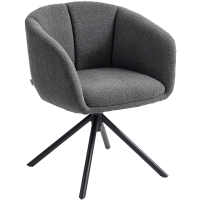 HOMCOM Fauteuil, Beklede stoel met comfortabele zitting, draaibaar, zachte bekleding, tot 120 kg, Donkergrijs