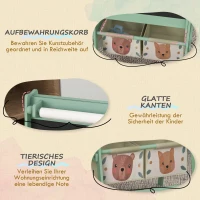 AIYAPLAY 3-in-1 Kinder Ezel met Papierrol, Krijtbord, Whiteboard, Opbergmanden, 54 x 46,5 x 93 cm, Groen(m-5)